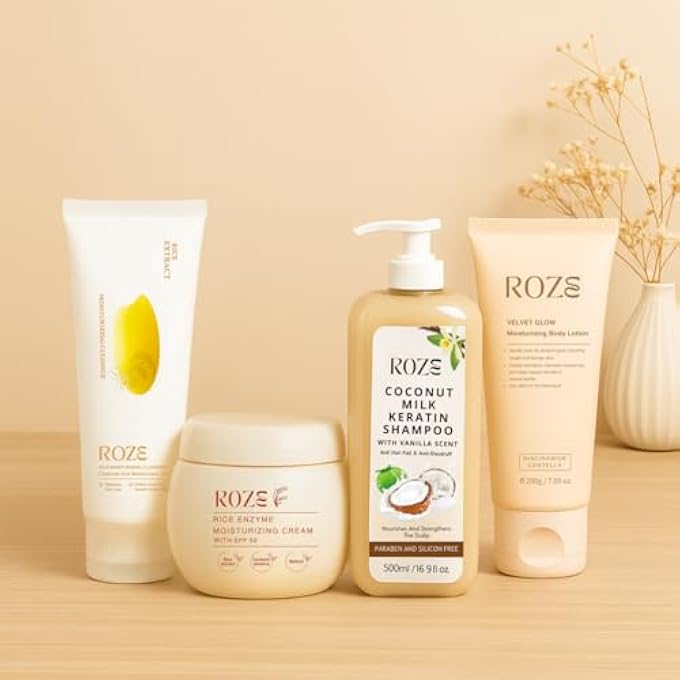 ROZE GLOW PACK  CLEANSER | MOISTURIZER | SHAMPOO | BODY LOTION - Image 1